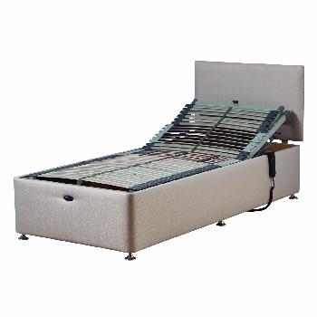 Richmond Grey Adjustable Bed Set with Pocket Sprung Mattress Small Single Without Heavy Duty No Drawers Assembly Not Included