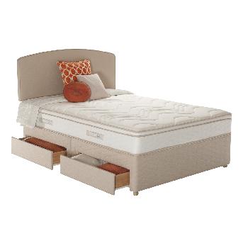 Sealy Emperor Zoned Cushion Top Caramel Divan Set 4 Drawers Continental in Double