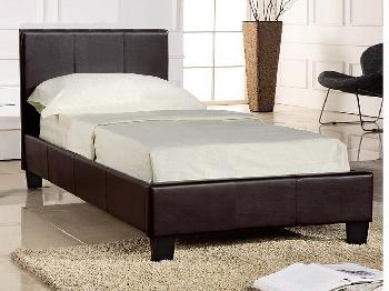 Seconique Prado Single Brown Faux Leather Bed Frame