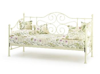 Serene Florence Ivory White Metal Day Bed Frame