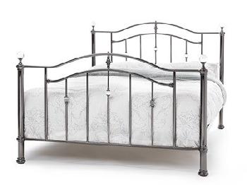 Serene Furnishings Ashley 4' Small Double Black Nickel Metal Bed