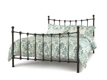 Serene Furnishings Marseilles 5' King Size Glossy Ivory Metal Bed