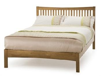Serene Furnishings Mya (Honey Oak) 5' King Size Honey Oak Wooden Bed