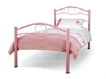 Serene Furnishings Yasmin 3' Single Glossy White Metal Bed