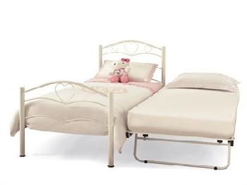 Serene Furnishings Yasmin 3' Single Glossy White Stowaway Bed
