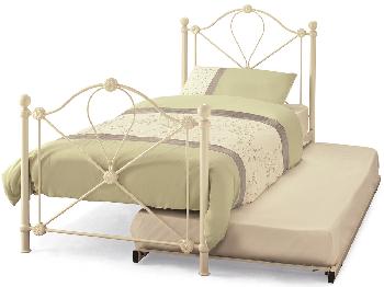 Serene Lyon Ivory White Metal Guest Bed Frame
