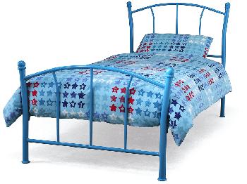 Serene Penny Single Blue Metal Bed Frame