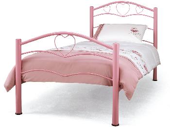 Serene Yasmin Single Pink Metal Bed Frame