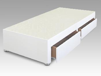 Sleep Relax 2ft 6 Universal Small Single White Faux Suede Divan Base