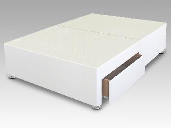 Sleep Relax 4ft Universal Small Double White Faux Suede Divan Base