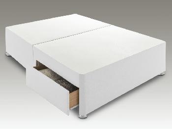 Sleep Relax Universal Super King Size White Faux Suede Divan Base