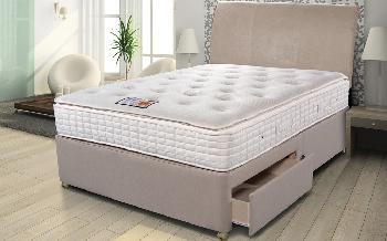 Sleepeezee Backcare Superior 1000 Pocket Divan Bed, Superking Zip and Link, 4 Drawers, White