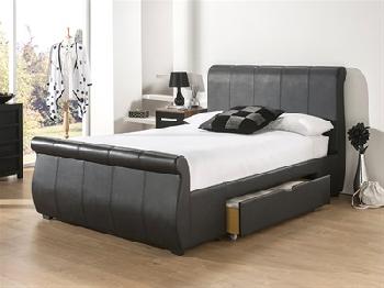 Snuggle Beds Alabama 6' Super King Black Leather Bed