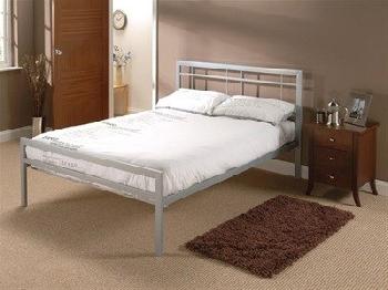 Snuggle Beds Buckingham Silver (2015) 4' 6 Double Silver Slatted Bedstead Metal Bed