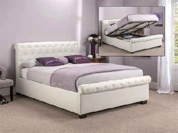 Snuggle Beds Eleanor - Ivory White 4' 6 Double Ivory Eleanor Ottoman Bed