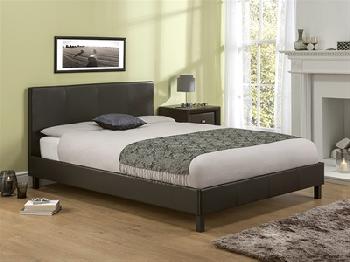 Snuggle Beds Manhattan Brown 3' Single Dark Brown Slatted Bedstead Leather Bed