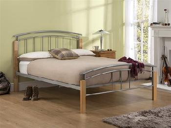 Snuggle Beds Tetras in Beech 4' 6 Double Metal Bed