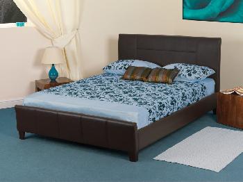 Sweet Dreams Grouse Single Brown Faux Leather Bed Frame