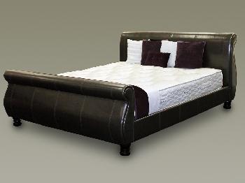 Sweet Dreams Isabella King Size Brown Faux Leather Bed Frame