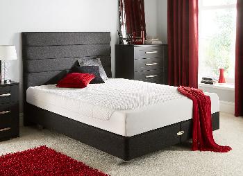 TEMPUR Cloud Deluxe 22 and Luxury Base Divan Bed With Legs - Charcoal - Medium - 6'0 Super King