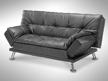 TGC Georgia Black Faux Leather Sofa Bed