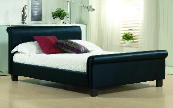 Time Living Aurora Faux Leather Bed Frame, Single, Faux Leather - Black