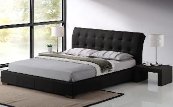 Time Living Boston Faux Leather Bed Frame, Double, Faux Leather - Black