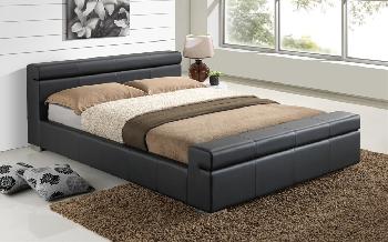 Time Living Durham Faux Leather Bed Frame, Double, Faux Leather - Black