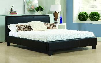 Time Living Hamburg Faux Leather Bed Frame, King Size, Faux Leather - Cream