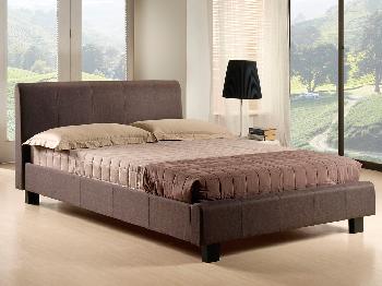 Time Living Hamburg King Size Brown Fabric Bed Frame