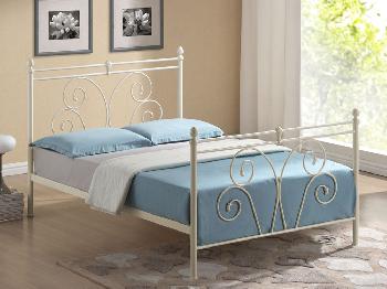 Time Living Wallace King Size Ivory Metal Bed Frame