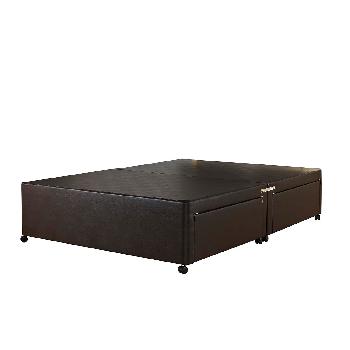 Universal Brown Leather Divan Base No Drawer - Double - Brown