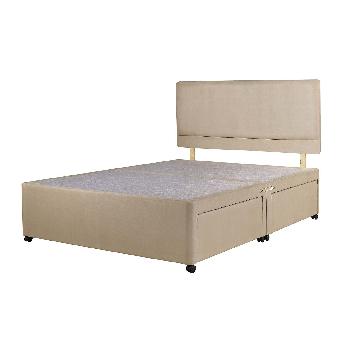 Universal Stone Suede Divan Base Double 4 Drawer