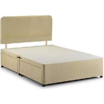 Universal Suede Deluxe Divan Base Double - 2 Drawers - Stone