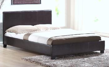 Venice Faux Leather Bed Frame, Double, Faux Leather - Brown