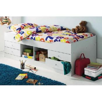 Wave Wooden Cabin Bed Maple White