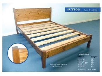 Windsor Sutton Pine 6' Super King Mahogany Lacquered Low Foot End Wooden Bed