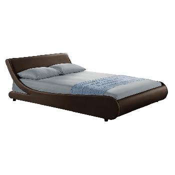 32385 Curve leather bed frame - Double - Brown