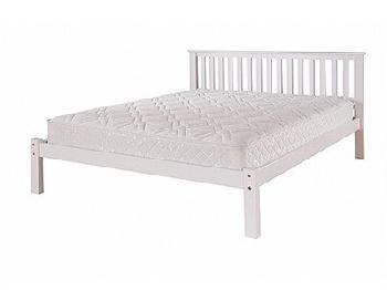 AirSprung Napoli Low Foot End 4' 6 Double White Wooden Bed