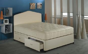 Airsprung Ortho Pocket 1200 Divan Bed, Double, 2 Drawers, Sprung Base (Softer Feel)