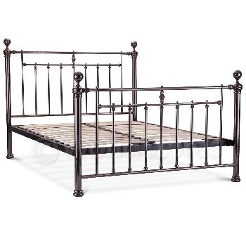 Alexander Black Nickel Metal Bed Black King