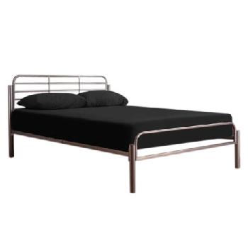 Alpha Metal Bed with Mattress and Bedding Bundle Double