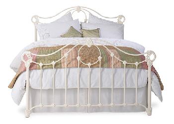 Alva Ivory Metal Bed Frame - 5'0 King