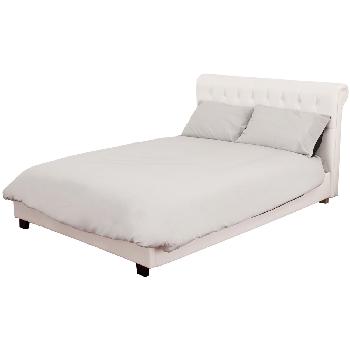 Amalfi White Faux Leather Bed Kingsize