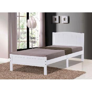 Amelia Single Wooden Bed Frame with Mattress and Pillow