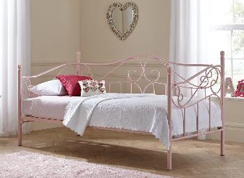 Amy Pink Metal Day Bed - 3'0 Single