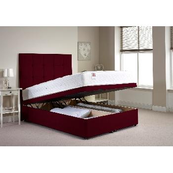 Appian Ottoman Divan Bed and Mattress Set Aubergine Chenille Fabric King Size 5ft