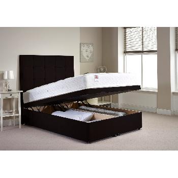Appian Ottoman Divan Bed and Mattress Set Black Chenille Fabric Double 4ft 6