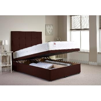 Appian Ottoman Divan Bed and Mattress Set Chocolate Chenille Fabric Single 3ft