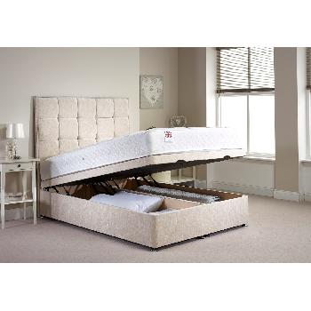 Appian Ottoman Divan Bed and Mattress Set Cream Chenille Fabric Small Single 2ft 6